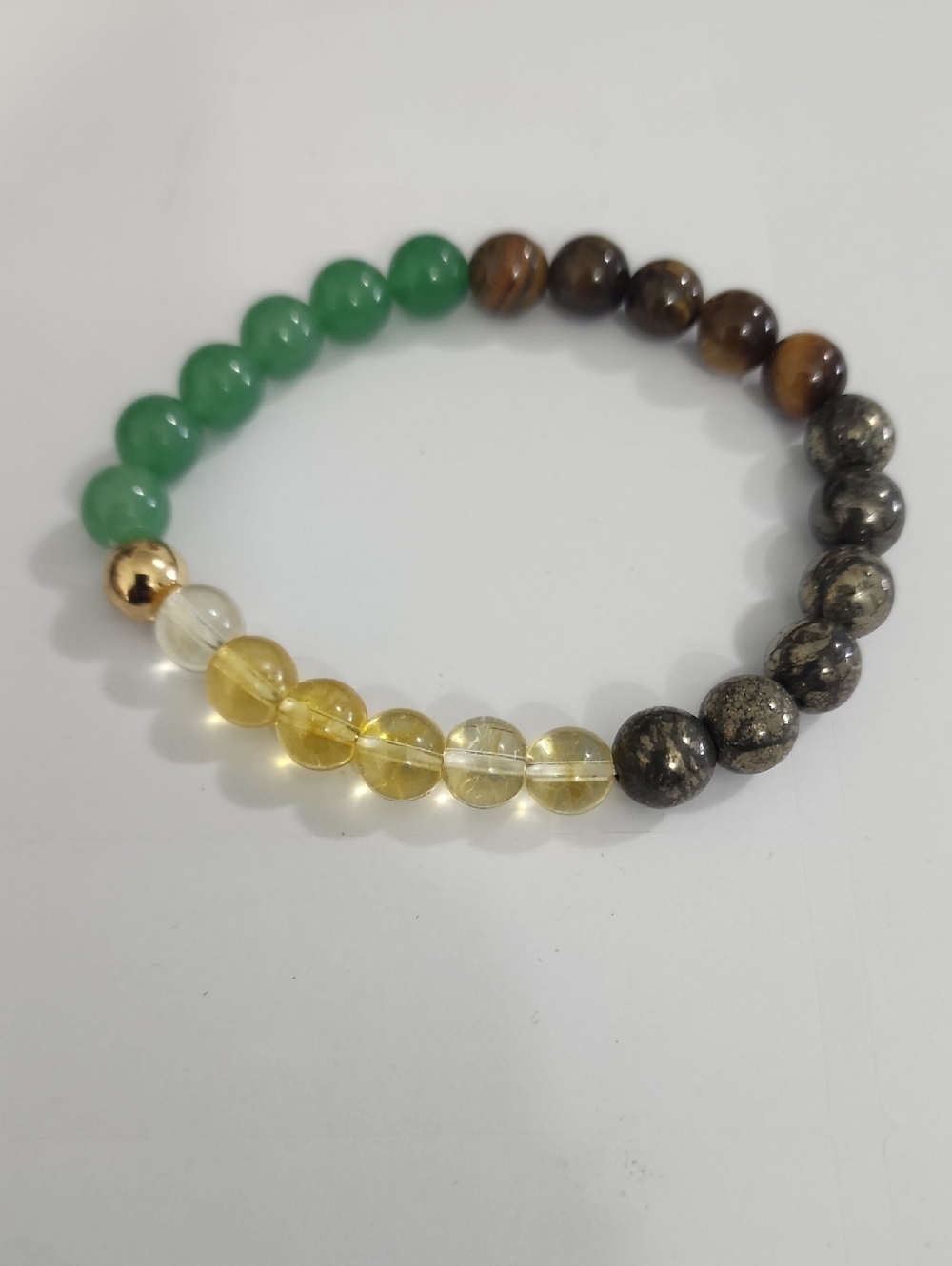 1pc Attract Money Wealth Good Link Crystal Bracelet- Natural Stone Green Aven-